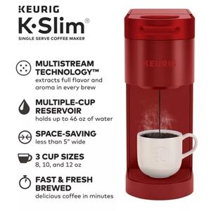 Keurig K-Slim Single Serve Coffee Maker in Scarlet Red
